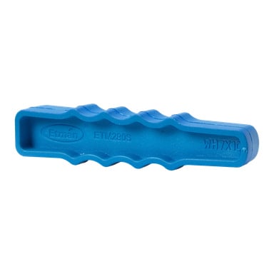 Ett lätt blått plastklämmeverktyg från Anslut med ergonomiska fingerspår och märkningen "Elman ETI/280S WH7X1C" på ena sidan; den har en rektangulär form med en öppen kant.
