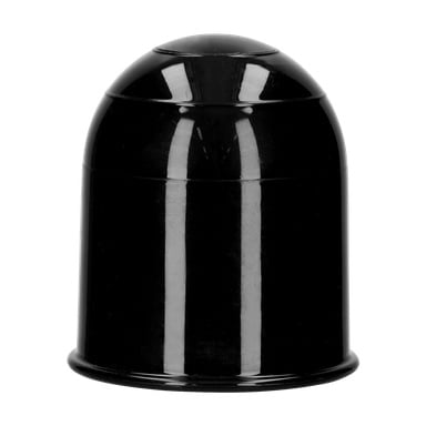 Ett Hamron Ball-överdrag med kupolformad design, platt bas och rundad topp, gjord av blank svart plast.
