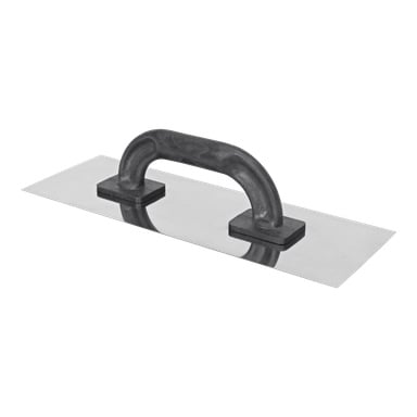 Comensal rektangulär metallputsflottör med svart handtag.