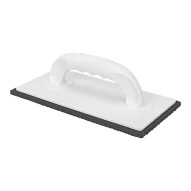 Comensal Spade er en rektangulær fugefuge med et buet, ergonomisk hvitt plasthåndtak og en svart gummipute i bunnen, brukt til å påføre fugemasse ved montering av fliser.