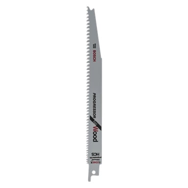 Boschin käänteissahaterä S 2345 X, merkitty SWISS MADE, PROGRESSOR puulle, HCS, progressiivinen TPI ja 200mm/8".
