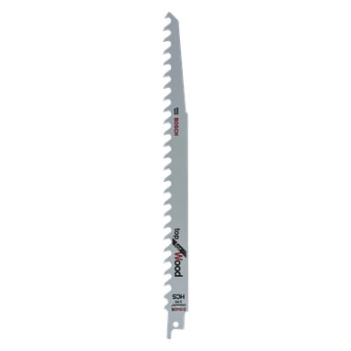 Bosch reciprok sågblad med texten S 1542 K, SCHWEIZISKT TILLVERKAT, topp för Wood, HCS, 3 TPI och 240 mm/10".