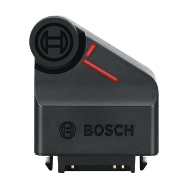En svart Bosch Wheel-adapter för Zamo IV med sluttande topp, två korta röda linjer, Bosch-loggan på den rundade övre delen och kontaktpinnar längst ner.