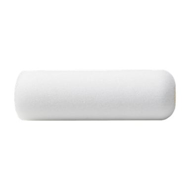 Anza Enamel färgrullare Soft har en enkel vit cylindrisk skumfyllning med en slät textur, som visas horisontellt.