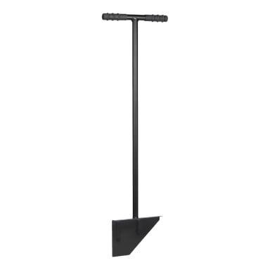 Fiskars Edge Trymer Solid, wykonany z metalu, ma wysoki, prosty uchwyt zwieńczony chwytem w kształcie litery T oraz skośne płaskie ostrze u podstawy, przeznaczone do przycinania krawędzi trawnika i zagospodarowania terenu.