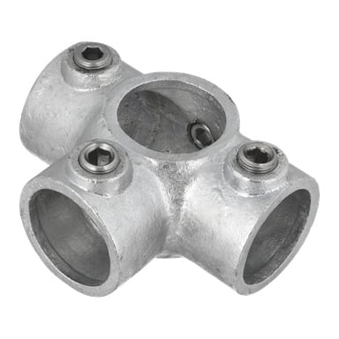 Hard Head Through -kytkin on hopeinen metalliliitin, joka on suunniteltu neljällä sylinterimäisellä portilla ja neljällä sisäänrakennetulla kuusikulmaruuvilla, muodostaen poikkikuvion putkien yhdistämiseksi suorassa kulmassa.