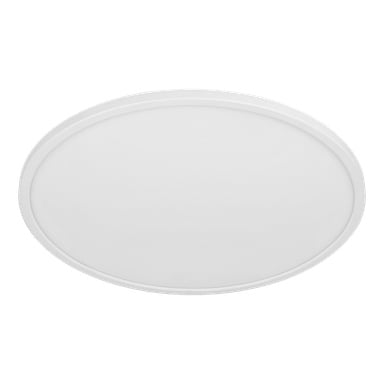 Nahaufnahme der Anslut Dimmable LED-Deckenlampe, die ihr glattes, weißes ovales Design ohne sichtbare Markierungen oder Texturen zeigt.