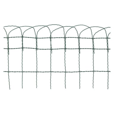 Hard Head Border Edging on tehty vihreästä langasta, ja sen yläreunalla näkyy sarja kaaria. Rakenteessa on sekä pystysuoria että vaakasuoria lankoja, jotka muodostavat suorakaiteen muotoisen kuvion läpi kokonaisuuden.