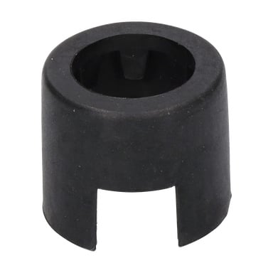 Svart cylindrisk lock med en enkel smal kant på nedre kanten, designad som ett skydd för Nose Guard Compressed Air Nail Gun.