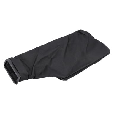 Dust Bag Belt Slip är en svart, rektangulär påse med dragkedja på ena sidan och en plaständstycke som ligger platt.