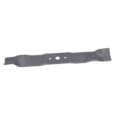 Knivens gressklipperblad har et hovedmonteringshull, to mindre sidehull og forsiktig buede ender for effektiv klipping.