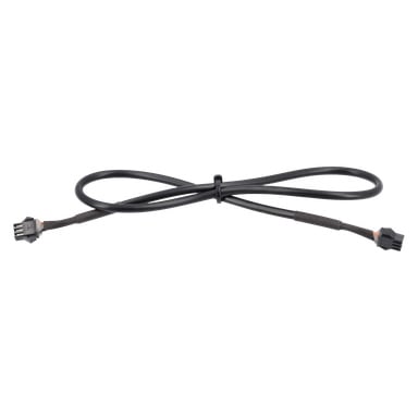 En "Lower control panel treadmill cable" med kontakter i varje ände är löst slingrad. Den svarta kabeln har trestiftskontakter och hålls ihop i mitten av en liten klämma.
