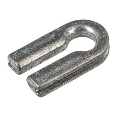 En U-formet metall Wire Shackle Trimmer Coil med rillet kant hjelper til med å beskytte ståltauløkker mot slitasje og skade.