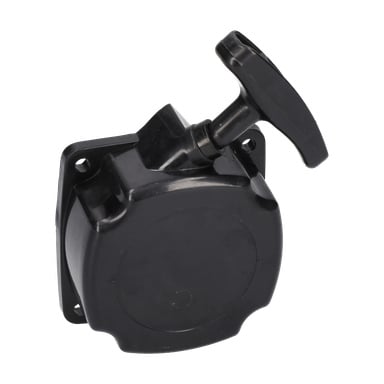 Starter F. 008488, en svart plastrekylmontering med T-handtag och fyra skruvhål, lämpad för små motorstartuppgifter.