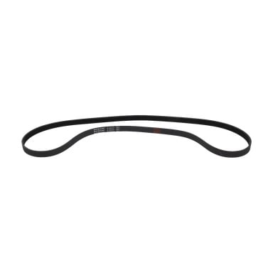 En drivremsroddmaskin 460J gjord av svart flexibelt gummi med "460J" i vitt är lagd platt. Bältet bildar en förlängd ögla med en mjuk kurva.