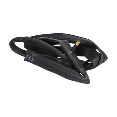 Inner Tube Hybrid Bike har en spiralad svart innerslang och en metallventilstam.