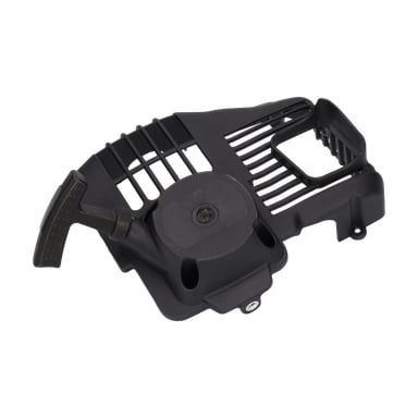 Svart plaststarter för grästrimmare med draghandtag, ventilerat lock och monteringspunkter för enkel montering på motorer.