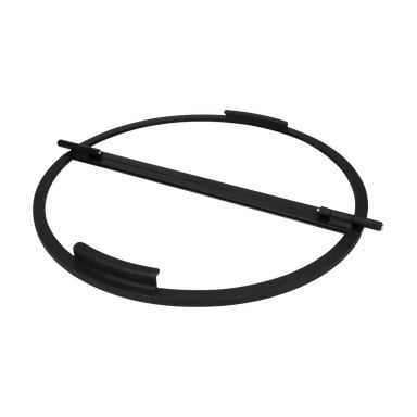 Glaslockets partykylare visar en svart rund metallring med en rak tvärbalk och två upphöjda flikar.