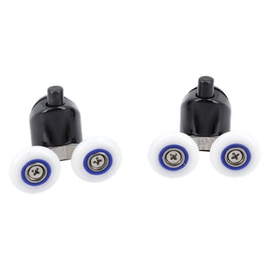 To Double Wheel Bottom W Lug 2-P braketter, hver med to hvite felger, metallsentre og synlige skruer, er plassert side om side.