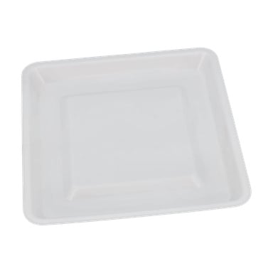 Water Sump F. 022595 är en enkel, vit, fyrkantig engångsplatta med något upphöjda kanter.