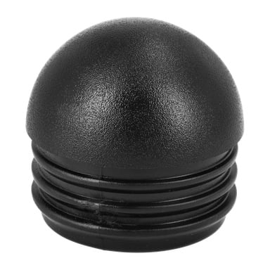 En Foot F. Table Crosscut/Mitre svart kupolformad plastlock med texturerad finish och tre horisontella åsar nära basen.