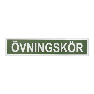 En rektangulär Hamron Learner-platta i grönt och vitt, med ordet ÖVNINGSKÖR i fetstilt versaler.