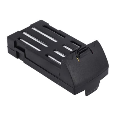 En svart rektangulær Battery Drone 1080P 024785 med synlige sølvsylindriske battericeller arrangert innenfor den segmenterte kroppen.
