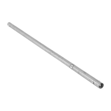 Dörrstödrör nr 3 011240 är en blank, silverfärgad metallstång med ett litet hål i ena änden och en 3:a stämplad i mitten.