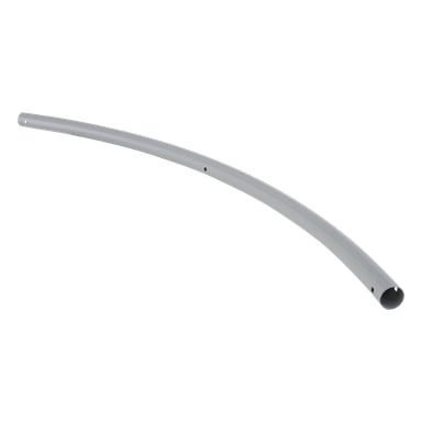 Pipe Arch Garage Tältet visar upp ett slätt, böjt metallrör med små hål längs längden.