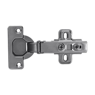 Et nærbilde av Hard Head Soft Closing Hinge 2 Pack, som fremhever skruehullene som viser hvordan hengselet er strukturert og festet.