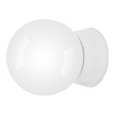 EKVAPs badrumslampa har en slät, rundad design med vit finish.