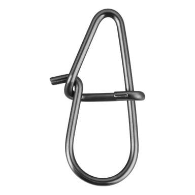 Metalowy klips Savage Gear Snap Lock z podstawowym zapięciem na haczyk i pętelkę.