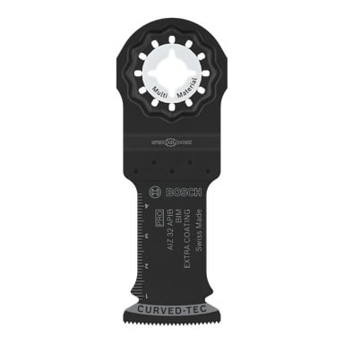 Bosch Pro AIZ32APIB sahaterä 5-packissa, musta, merkitty monimateriaaliksi. Terässä on PRO, EXTRA COATING, BIM, Swiss Made, CURVED-TEC.
