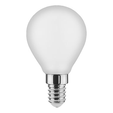 Anslut Globe LED-lampa med en frostad rund form och metallisk skruvbas.