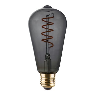 Ściemniana żarówka Edison Edison Anslut ma spiralny żarnik, ciemne szkło i złotą podstawę ze śrubą, co daje efekt vintage.
