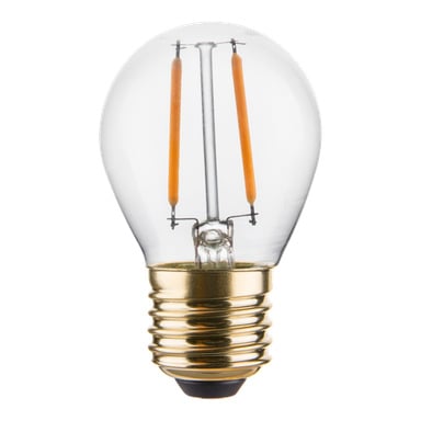 Anslut Globe LED-lampan visar en synlig glödtråd och en guldskruvsockel.