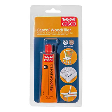 Casco Plastic Wood WoodFiller Ek i plaströrsförpackning; vattenavvisande, idealiskt för ek och andra trämöbler och golv.