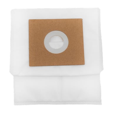 Bright Vacuum Bag 3 Pack viser hvite poser med en rektangulær pappkrage og en rund plaståpning i midten.