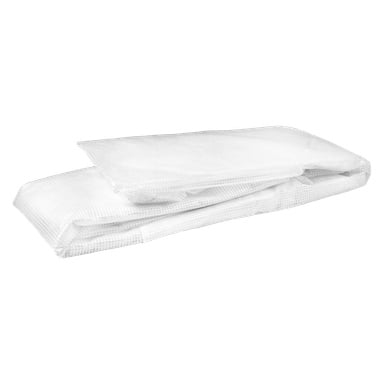 Ett vikt rektangulärt grönhus i plasttunneln med ett subtilt rutnätsmönster visas.