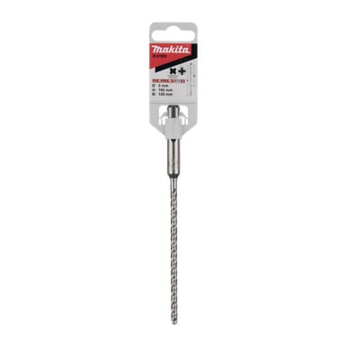 Makita 6 mm borr i förpackning, märkt 165 mm totalt, 100 mm arbetslängd, spiralflöjta, SDS-Plus skaft för roterande/hammarborrar.