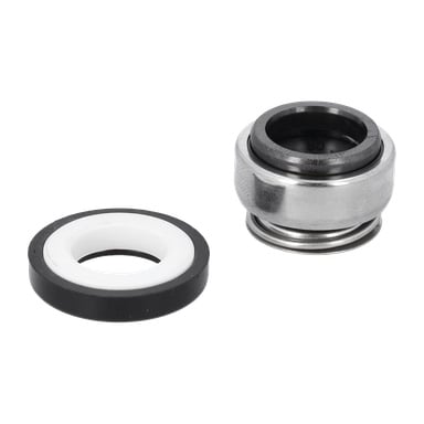 Mechanical Seal Hydrophore -pumpussa on pyöreä metalli- ja kumikomponentti, jossa on jousi, sekä valkoinen mustasta materiaalista valmistettu rengas.