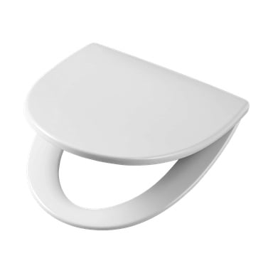 En Ifö Toalettstolsskylt med locket stängt, sedd från ett upphöjt sidoperspektiv.