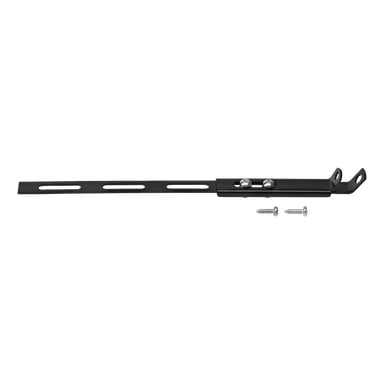 Hamron Extra light stand (1 pack) posiada regulowany metalowy uchwyt z wydłużonymi otworami montażowymi, mocowany dwoma śrubami na przesuwnej części, z dwoma oddzielnymi srebrnymi śrubami umieszczonymi w pobliżu.