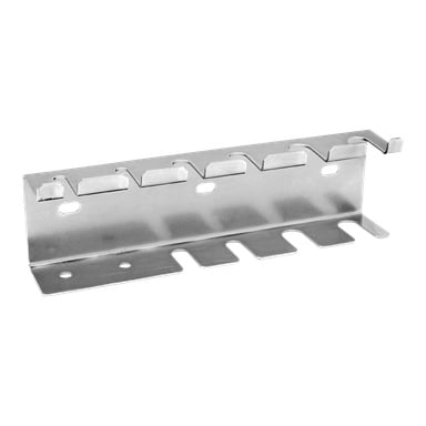 En metallveggmontert organizer kalt Hard Head Screwdriver Holder, bygget med seks spor på øverste rad og fem på nederste rad for ryddig oppbevaring og organisering av skrutrekkere eller lignende verktøy.