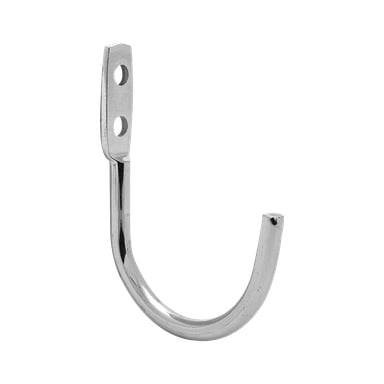 Hard Head Curved verktøykrokene kommer i en 2-pakning og inkluderer sølvfargede, metall J-formede veggkroker. Hver krok har en flat monteringsplate med to hull for enkel skruefesting. De har en blank, glatt overflate og er laget for å henge opp ulike gjenstander.