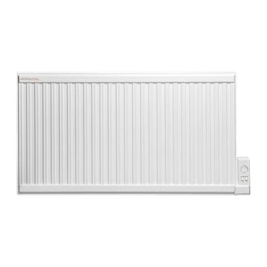 Gnosjo Klimats oljefyllda elektriska radiator har en rektangulär vit form med vertikala spår och en rattknapp placerad nere till höger. Dess enkla och praktiska utseende passar väl för att ge värme i hem- eller kontorsmiljöer.