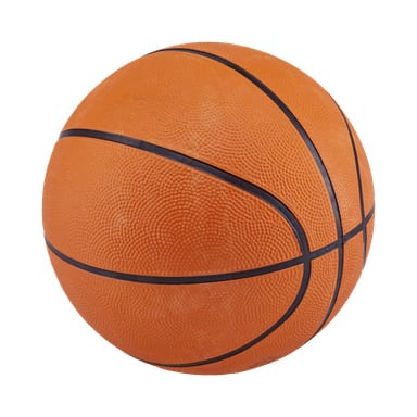 En Kayoba-basketboll med en klassisk orange nyans, svart foder och en greppig yta med textur.