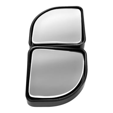 Två Hamron Wide Angle Mirrors, rektangulära med rundade hörn och inrymda i svarta plastramar, är staplade vertikalt. Speglarna lyser men visar inga särskilda reflektioner.
