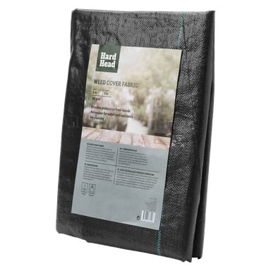 Ett svart Hard Head Weed-täcketyg, i storleken 2 x 5 meter, hjälper till att blockera ogräs men låter ändå vatten och näring nå växterna för en hälsosam tillväxt.