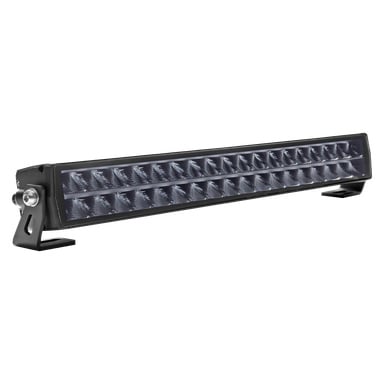 En svart, rektangulär Hamron LED-ljusstång med flera rader LED-lampor är fäst vid ett stadigt metallfäste med bultar i båda ändarna, lämpligt för användning i fordon eller utomhus.